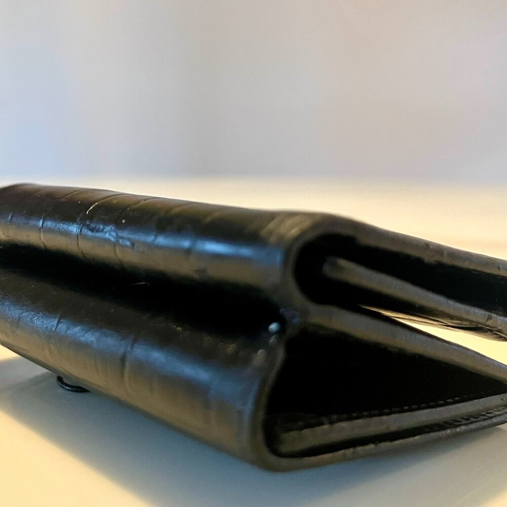 Balenciaga Black Croc Neo Classic Bifold Wallet - Picture 12 of 14